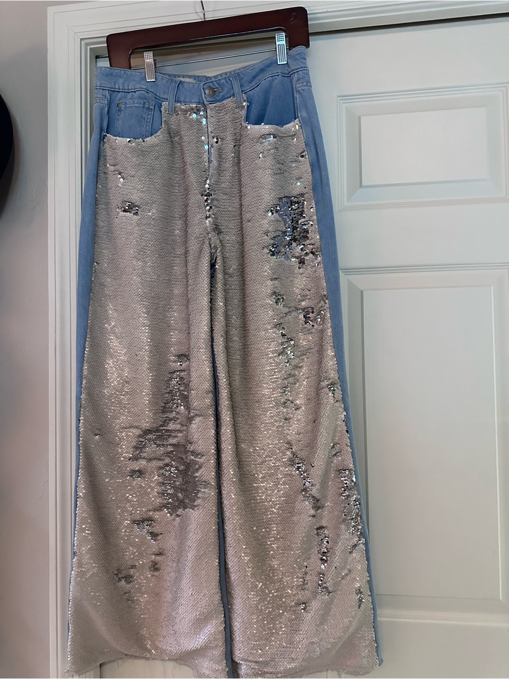 Sequin Front Wide Leg Pilcro Jeans - Picture 1 of 6